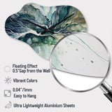 Green Blue Marbled Dreamscape II - Asymmetric Metal Wall Clock