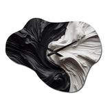 Black White Marbled Dreamscape V - Asymmetric Metal Wall Clock