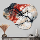 Red Black Captivating Liquid Ink - Asymmetric Metal Wall Clock