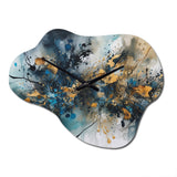 Blue Gold Captivating Liquid Ink - Asymmetric Metal Wall Clock