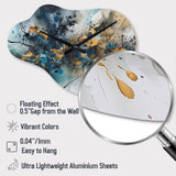Blue Gold Captivating Liquid Ink - Asymmetric Metal Wall Clock