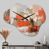 Orange Minimalism Enchantment II - Asymmetric Metal Wall Clock