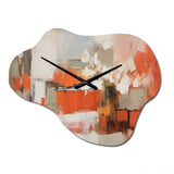 Orange Minimalism Enchantment II - Asymmetric Metal Wall Clock