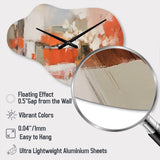 Orange Minimalism Enchantment II - Asymmetric Metal Wall Clock