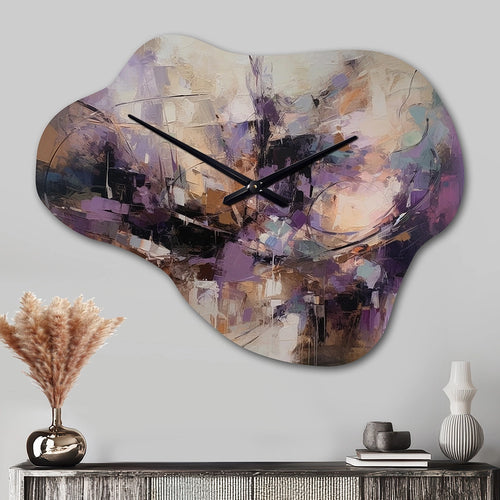 Purple Minimalism Enchantment - Asymmetric Metal Wall Clock