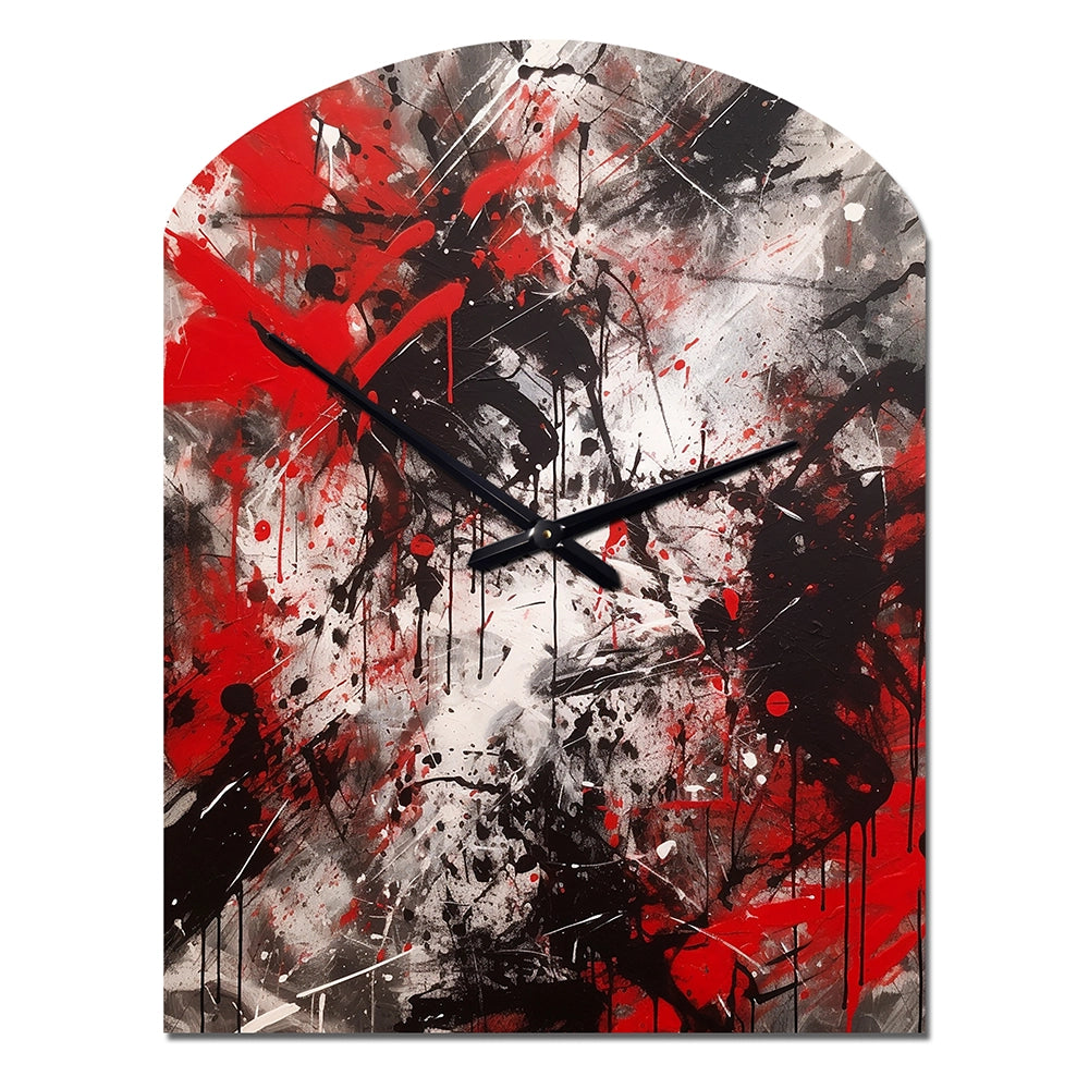 Abstract Graffiti - Asymmetric Metal Wall Clock