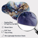 Gold Purple Captivating Liquid Ink I - Asymmetric Metal Wall Clock