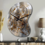 Grey Gold Captivating Liquid Ink - Asymmetric Metal Wall Clock