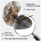 Grey Gold Captivating Liquid Ink - Asymmetric Metal Wall Clock