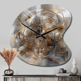 Grey Gold Captivating Liquid Ink - Asymmetric Metal Wall Clock