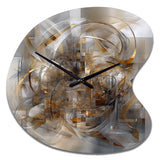 Grey Gold Captivating Liquid Ink - Asymmetric Metal Wall Clock