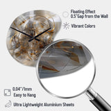 Grey Gold Captivating Liquid Ink - Asymmetric Metal Wall Clock