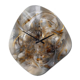 Grey Gold Captivating Liquid Ink - Asymmetric Metal Wall Clock