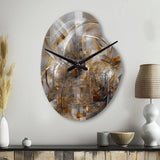 Grey Gold Captivating Liquid Ink - Asymmetric Metal Wall Clock