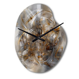 Grey Gold Captivating Liquid Ink - Asymmetric Metal Wall Clock
