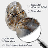 Grey Gold Captivating Liquid Ink - Asymmetric Metal Wall Clock