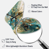 Turquoise Yellow Captivating Liquid Ink - Asymmetric Metal Wall Clock
