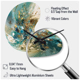 Turquoise Yellow Captivating Liquid Ink - Asymmetric Metal Wall Clock