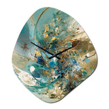 Turquoise Yellow Captivating Liquid Ink - Asymmetric Metal Wall Clock
