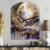 Purple Gold Captivating Liquid Ink - Asymmetric Metal Wall Clock