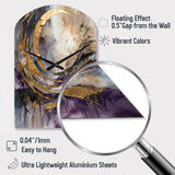 Purple Gold Captivating Liquid Ink - Asymmetric Metal Wall Clock
