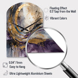 Purple Gold Captivating Liquid Ink - Asymmetric Metal Wall Clock