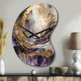Purple Gold Captivating Liquid Ink - Asymmetric Metal Wall Clock