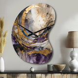 Purple Gold Captivating Liquid Ink - Asymmetric Metal Wall Clock