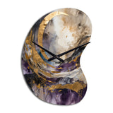 Purple Gold Captivating Liquid Ink - Asymmetric Metal Wall Clock