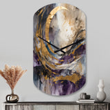 Purple Gold Captivating Liquid Ink - Asymmetric Metal Wall Clock