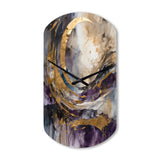 Purple Gold Captivating Liquid Ink - Asymmetric Metal Wall Clock