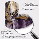 Purple Gold Captivating Liquid Ink - Asymmetric Metal Wall Clock