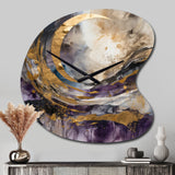 Purple Gold Captivating Liquid Ink - Asymmetric Metal Wall Clock