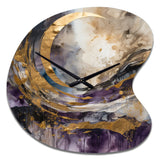 Purple Gold Captivating Liquid Ink - Asymmetric Metal Wall Clock