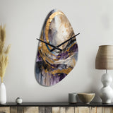 Purple Gold Captivating Liquid Ink - Asymmetric Metal Wall Clock