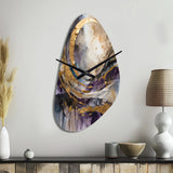 Purple Gold Captivating Liquid Ink - Asymmetric Metal Wall Clock