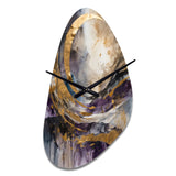 Purple Gold Captivating Liquid Ink - Asymmetric Metal Wall Clock