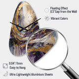 Purple Gold Captivating Liquid Ink - Asymmetric Metal Wall Clock