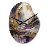 Purple Gold Captivating Liquid Ink - Asymmetric Metal Wall Clock