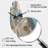 Blue Gold Transcendent Liquid Ink I - Asymmetric Metal Wall Clock