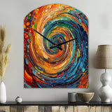 Yellow Orange Transcendent Liquid Ink - Asymmetric Metal Wall Clock