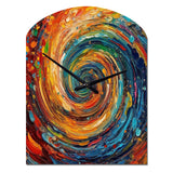 Yellow Orange Transcendent Liquid Ink - Asymmetric Metal Wall Clock