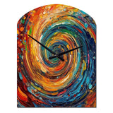 Yellow Orange Transcendent Liquid Ink - Asymmetric Metal Wall Clock