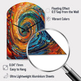Yellow Orange Transcendent Liquid Ink - Asymmetric Metal Wall Clock