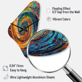 Yellow Orange Transcendent Liquid Ink - Asymmetric Metal Wall Clock