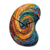 Yellow Orange Transcendent Liquid Ink - Asymmetric Metal Wall Clock