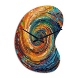 Yellow Orange Transcendent Liquid Ink - Asymmetric Metal Wall Clock