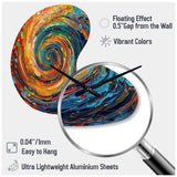 Yellow Orange Transcendent Liquid Ink - Asymmetric Metal Wall Clock