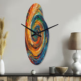 Yellow Orange Transcendent Liquid Ink - Asymmetric Metal Wall Clock