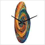Yellow Orange Transcendent Liquid Ink - Asymmetric Metal Wall Clock